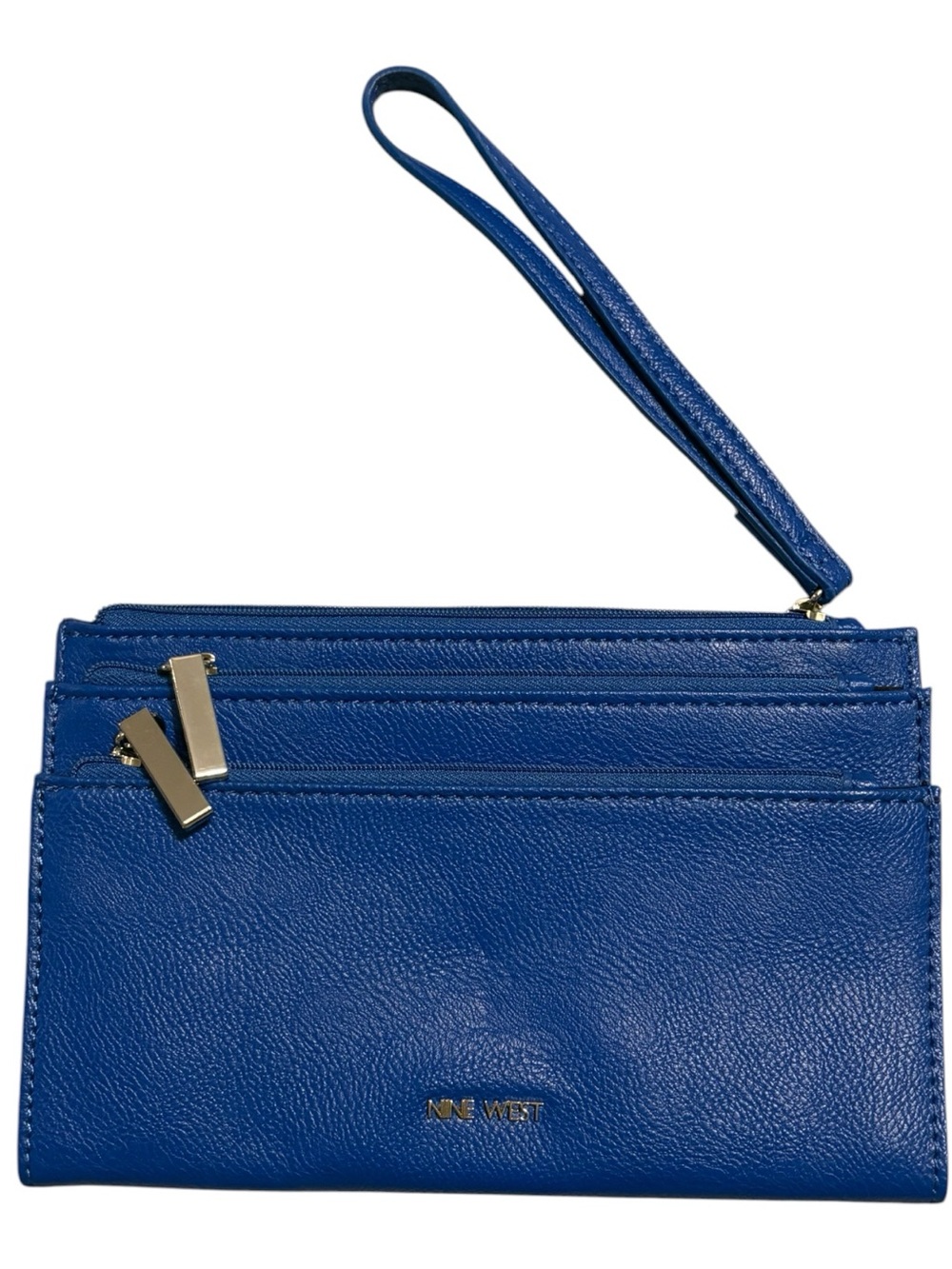 Nine West Cobalt Blue Zip Wristlet Clutch